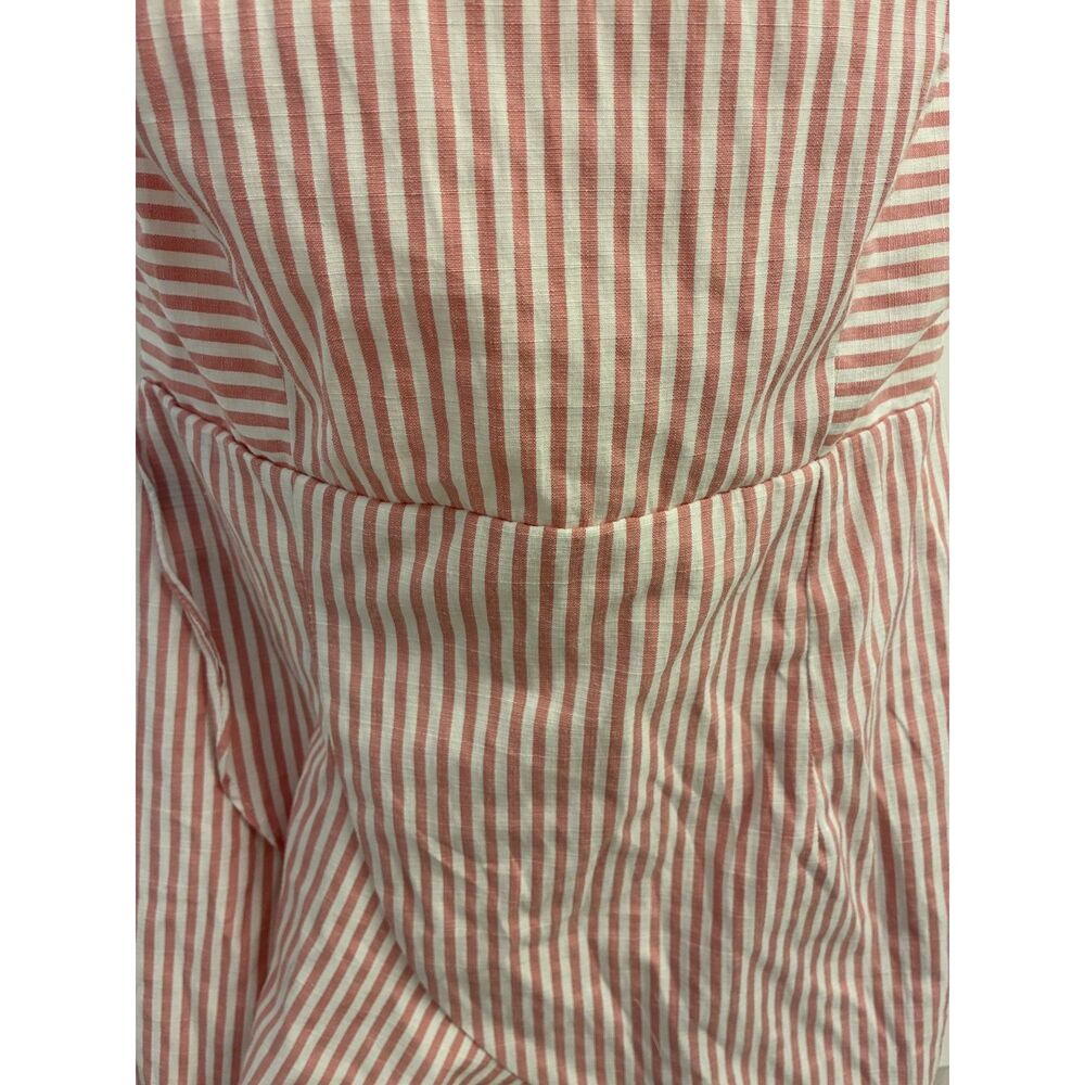 Superdown Strapless Pink White Stripe Ruffle Cotton Dress Size Small Revolve - Picture 2 of 9